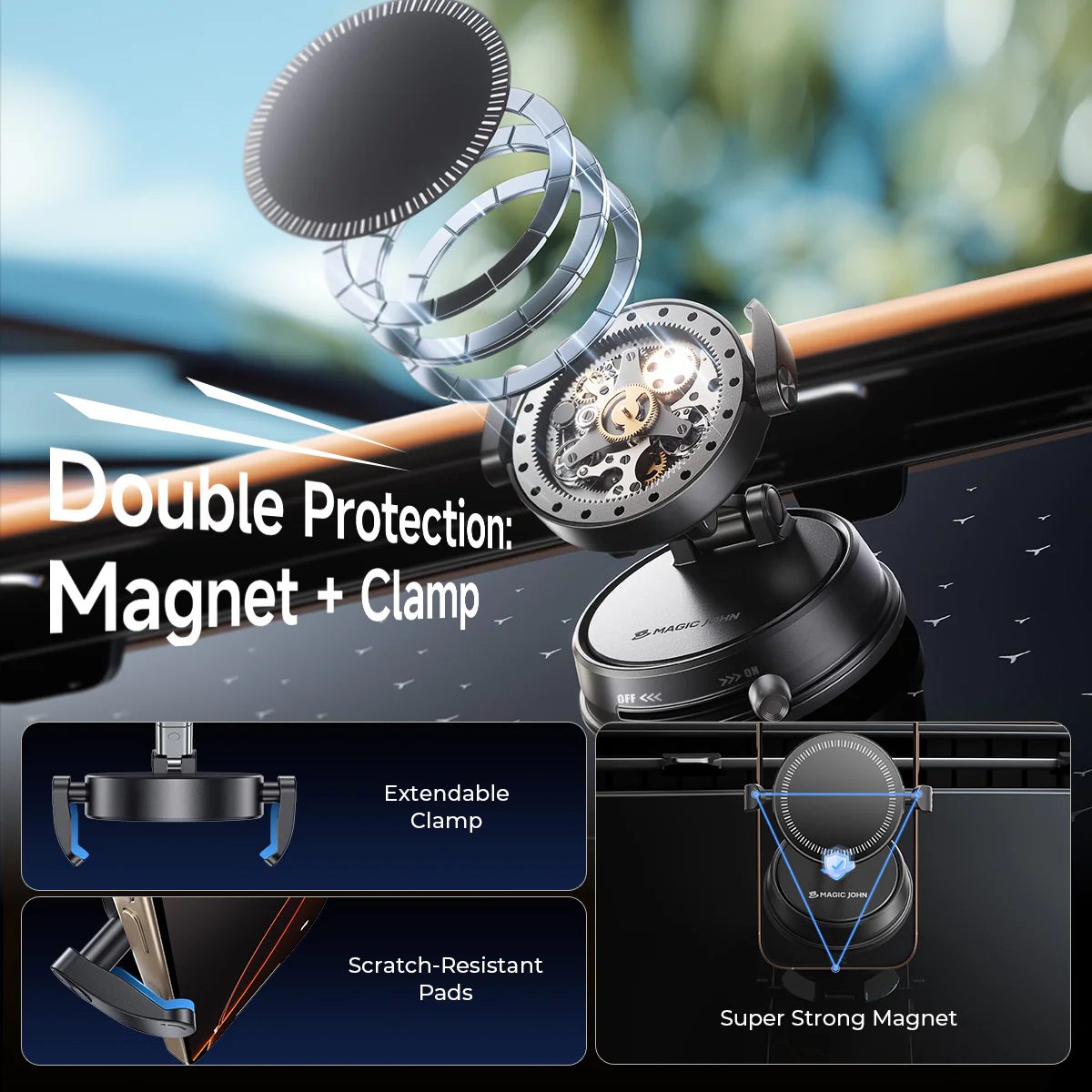 360° Clip-On Magnetic Car Holder - Image 4