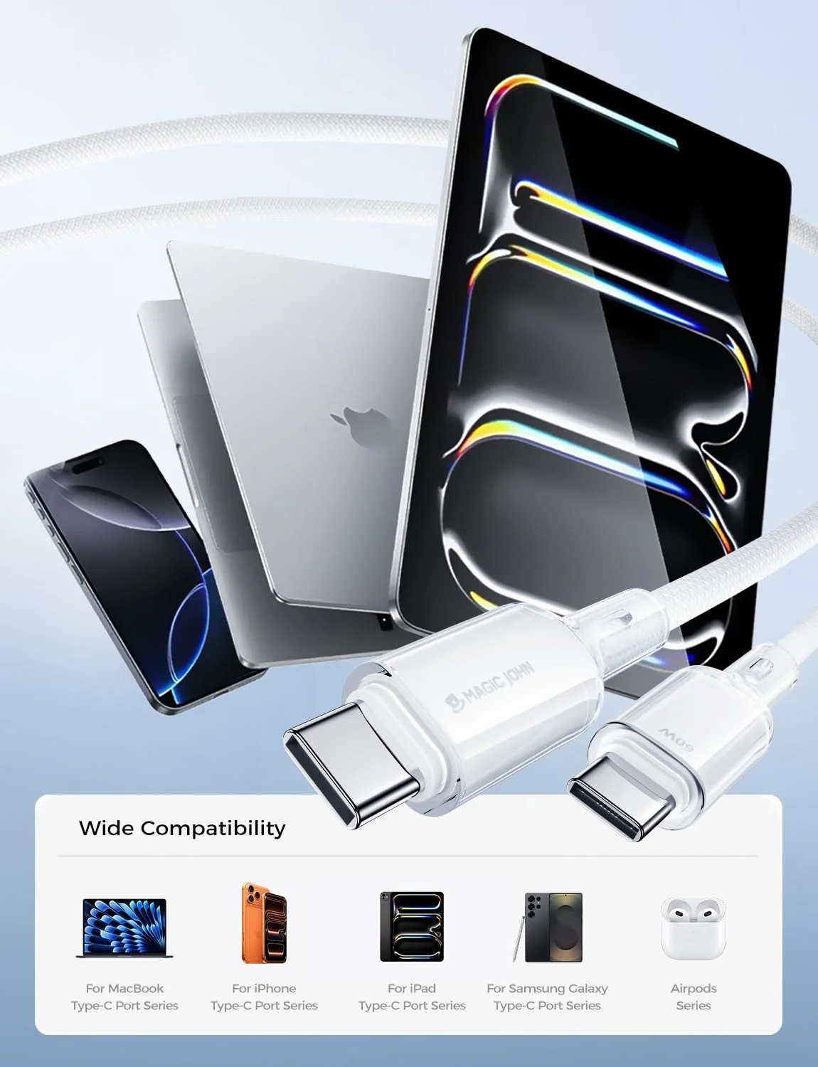 USB-C to USB-C 60W Fast Charging Cable - Image 3